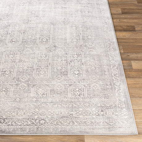 Surya Roma Rom-2307 White, Light Gray, Medium Gray Rugs.