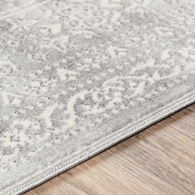 Surya Roma Rom-2307 White, Light Gray, Medium Gray Rugs.