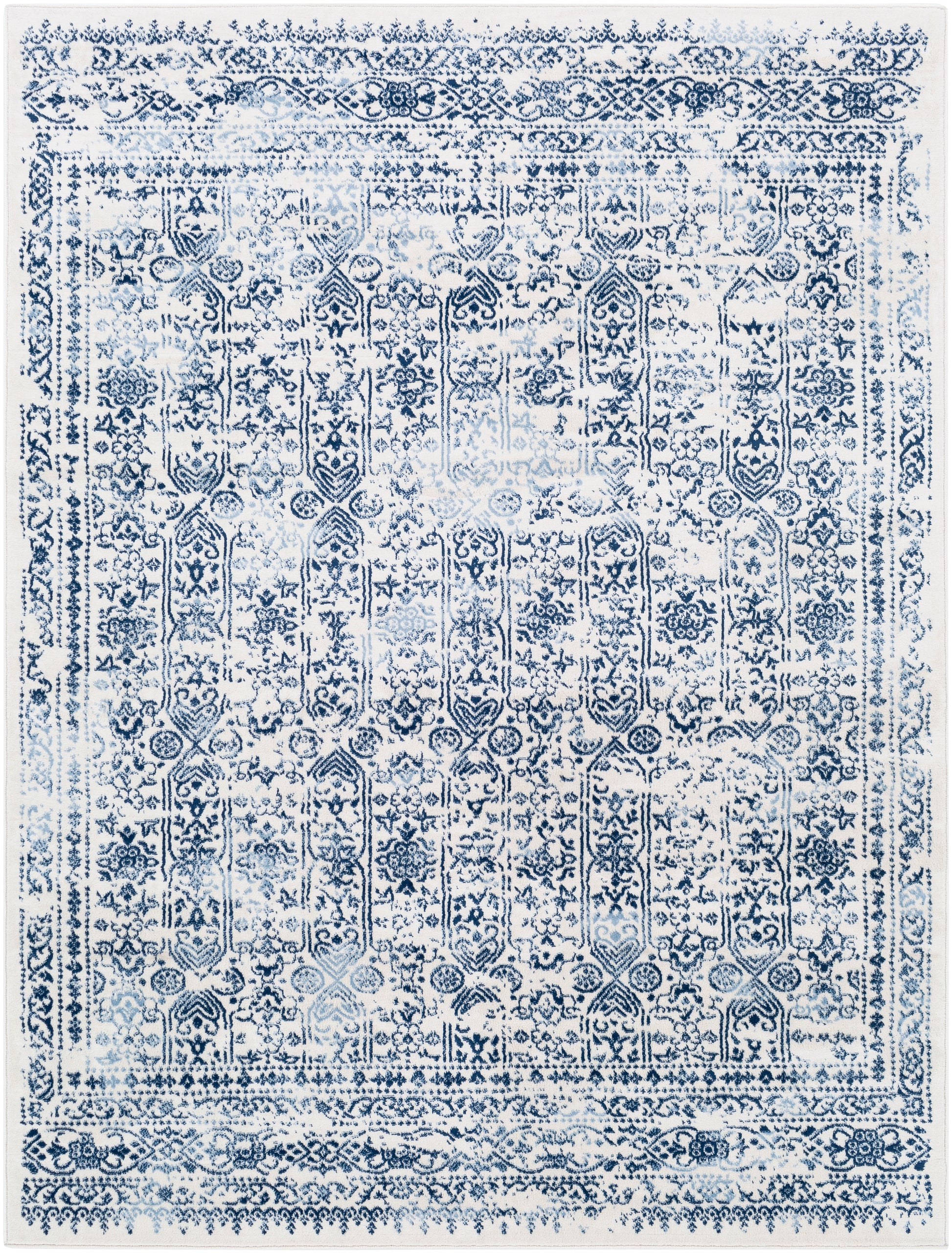 Surya Roma Rom-2309 Dark Blue, Denim, White Area Rug