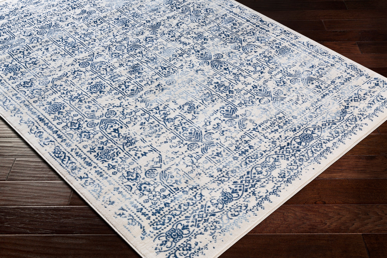 Surya Roma Rom-2309 Dark Blue, Denim, White Rugs.