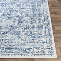 Surya Roma Rom-2309 Dark Blue, Denim, White Area Rug