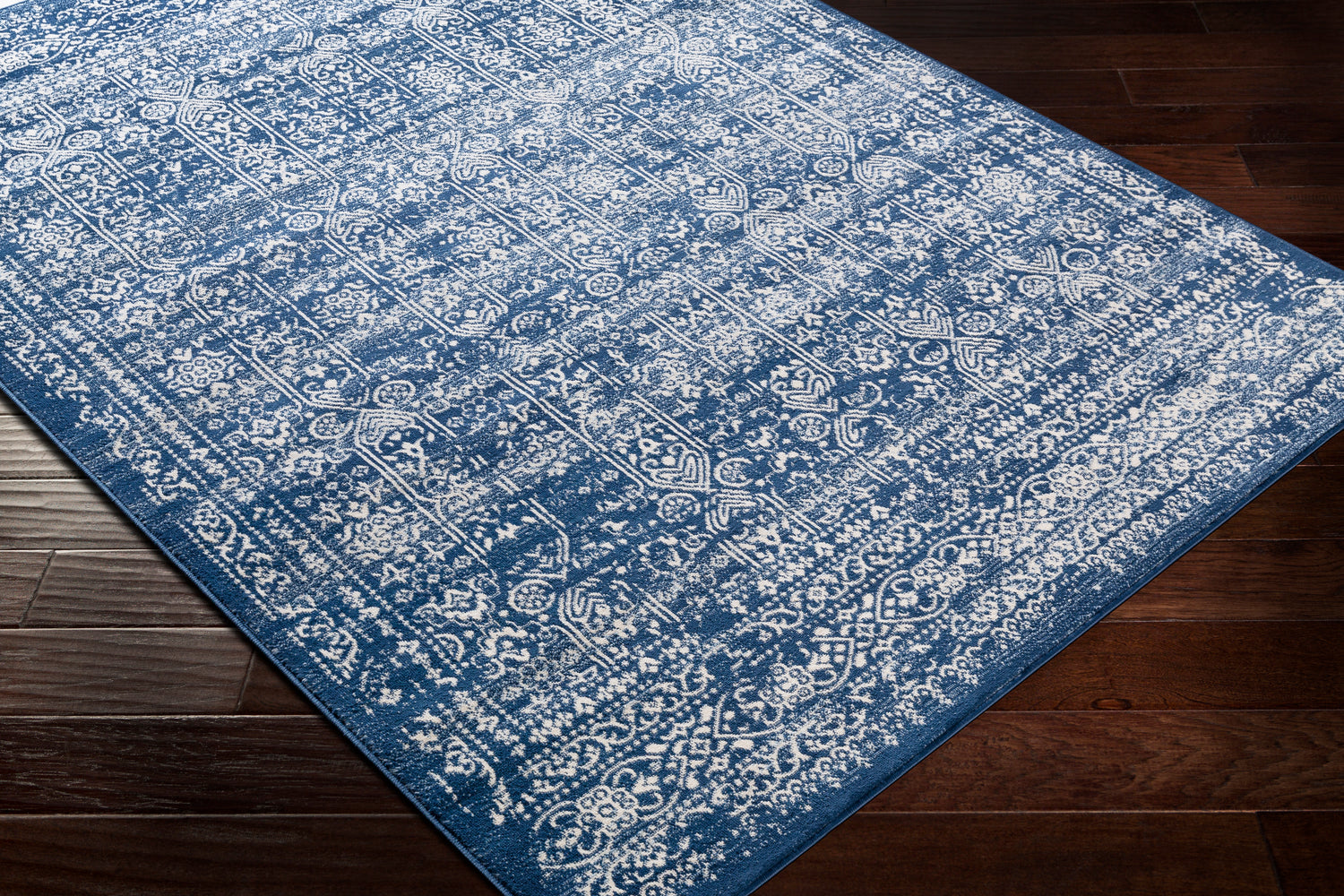 Surya Roma Rom-2310 Dark Blue, Denim, White Rugs.
