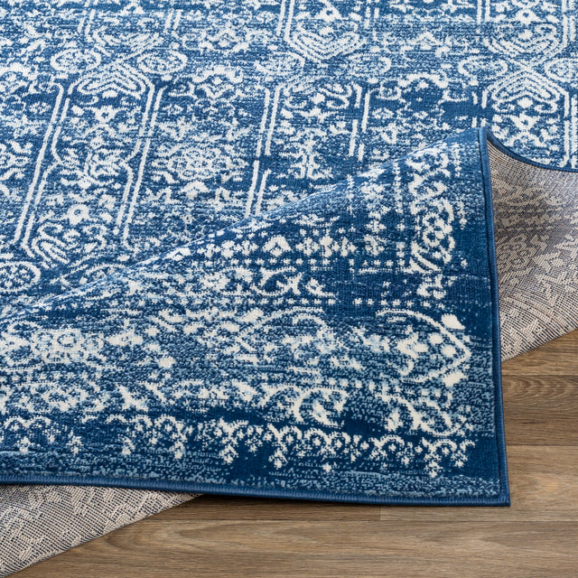 Surya Roma Rom-2310 Dark Blue, Denim, White Rugs.