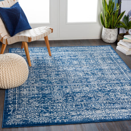 Surya Roma Rom-2310 Dark Blue, Denim, White Rugs.