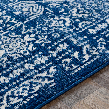 Surya Roma Rom-2310 Dark Blue, Denim, White Rugs.