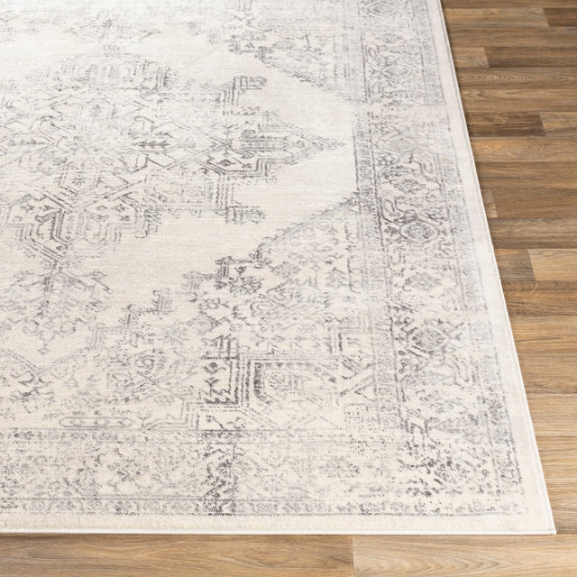 Surya Roma Rom-2322 White, Light Gray, Medium Gray Rugs.