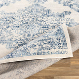Surya Roma Rom-2323 White, Light Gray, Dark Blue, Medium Gray Rugs.
