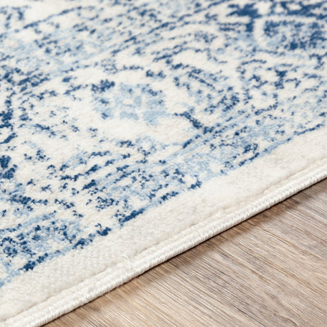 Surya Roma Rom-2323 White, Light Gray, Dark Blue, Medium Gray Rugs.