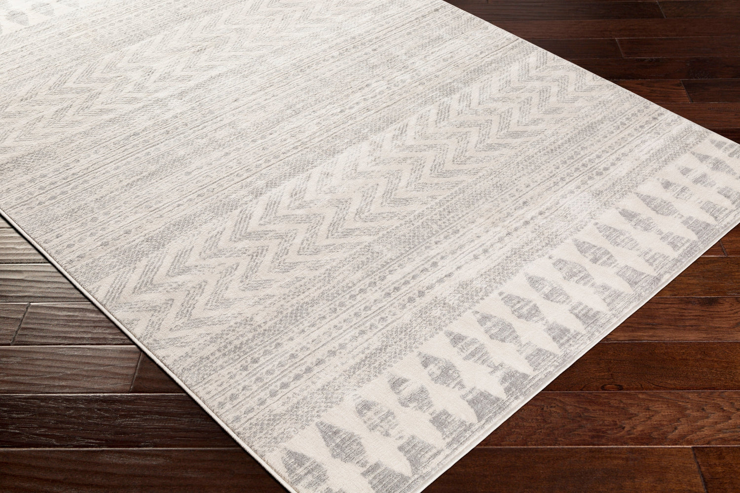 Surya Roma Rom-2329 White, Light Gray, Medium Gray Rugs.