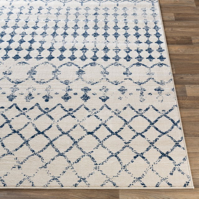 Surya Roma Rom-2342 Dark Blue, White Rugs.