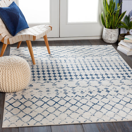 Surya Roma Rom-2342 Dark Blue, White Rugs.