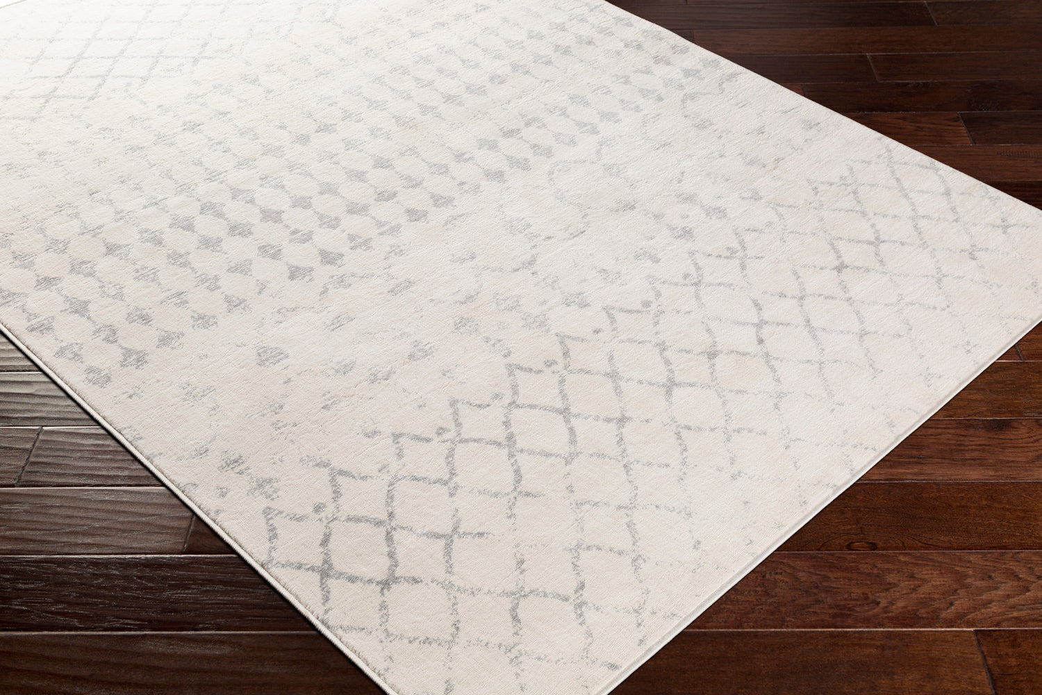 Surya Roma Rom-2343 White, Light Gray, Medium Gray Rugs.