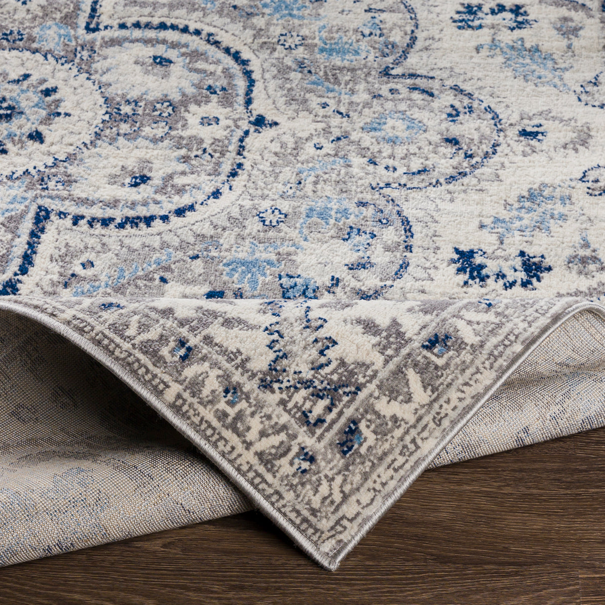 Surya Roma Rom-2359 Navy, Light Gray, Cream, Medium Gray Rugs.
