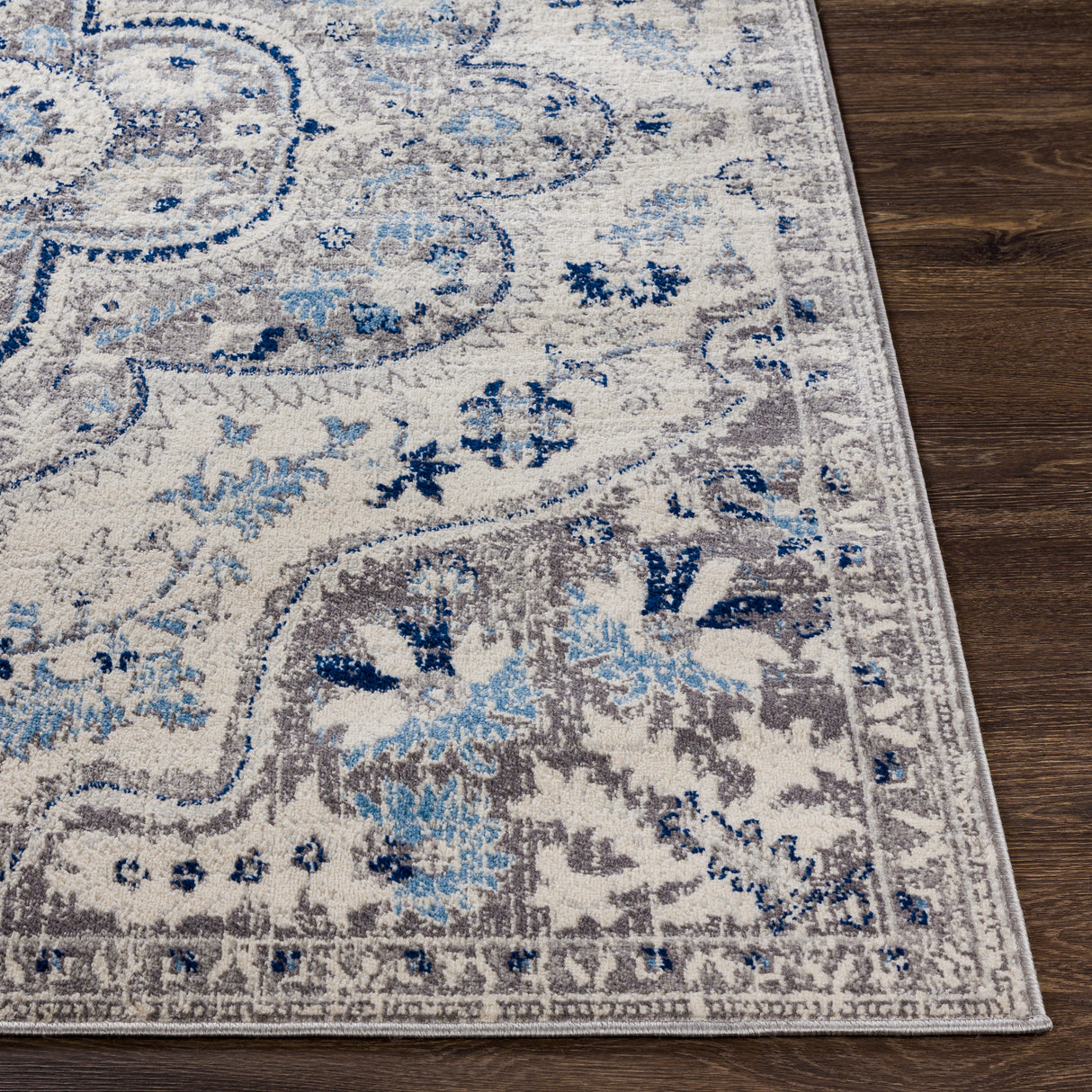 Surya Roma Rom-2359 Navy, Light Gray, Cream, Medium Gray Rugs.