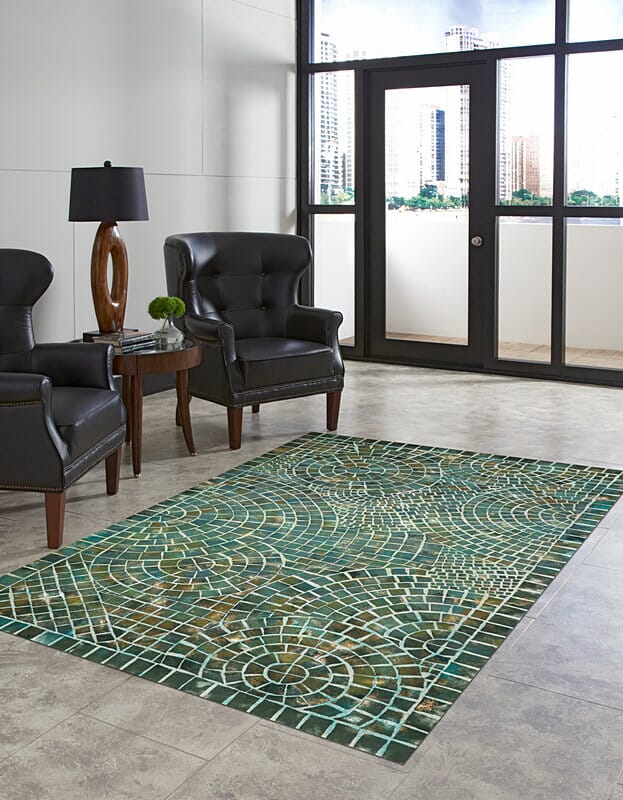 Liora Manne Visions V Arch Tile 3257/03 Lapis Area Rug