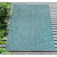 Liora Manne Carmel Texture Stripe 8422/04 Aqua Solid Color Area Rug