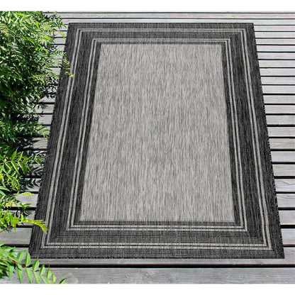 Liora Manne Carmel Multi Border 8425/48 Black Bordered Area Rug