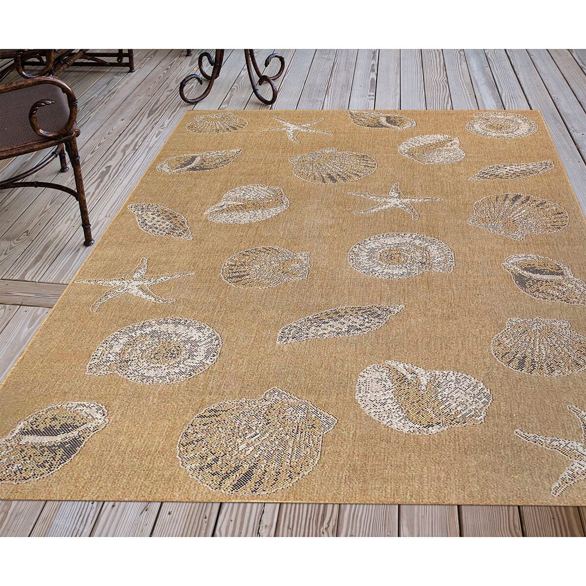 Liora Manne Carmel Shells 8414/12 Sand Coastal Area Rug