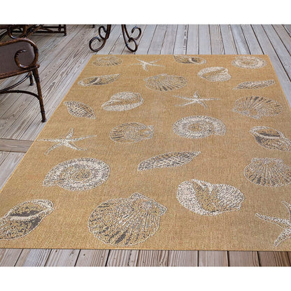 Liora Manne Carmel Shells 8414/12 Sand Coastal Area Rug