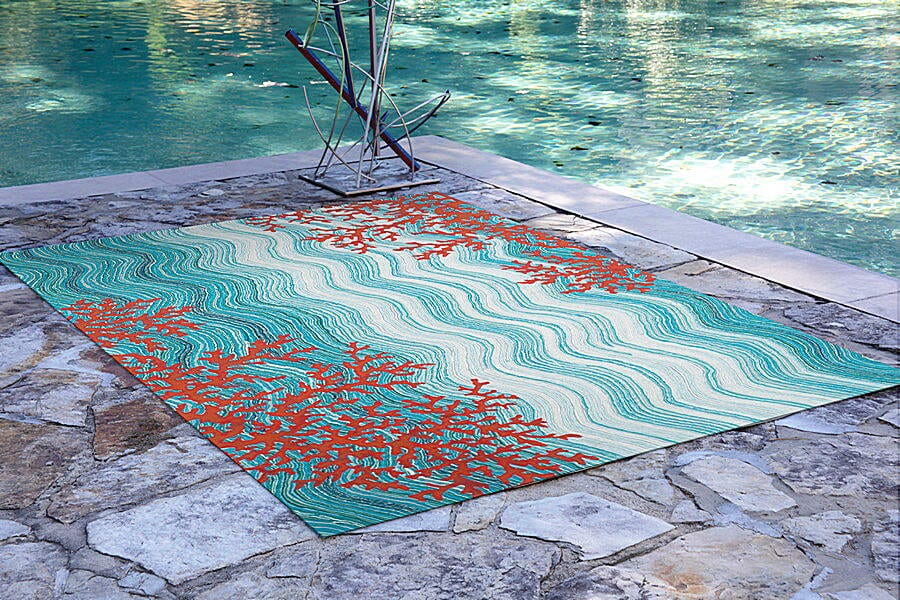 Liora Manne Visions Iv Coral Reef 3255/03 Water Coastal Area Rug