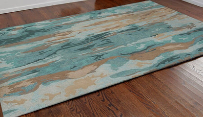 Liora Manne Corsica Waterfall 9144/06 Patina, Blue Organic / Abstract Area Rug