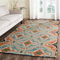 Safavieh Roslyn Ros595A Blue / Beige Damask Area Rug