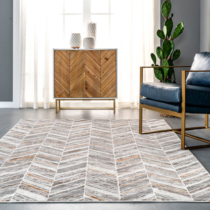 Nuloom Masha Chevron Nma1461A Beige Area Rug