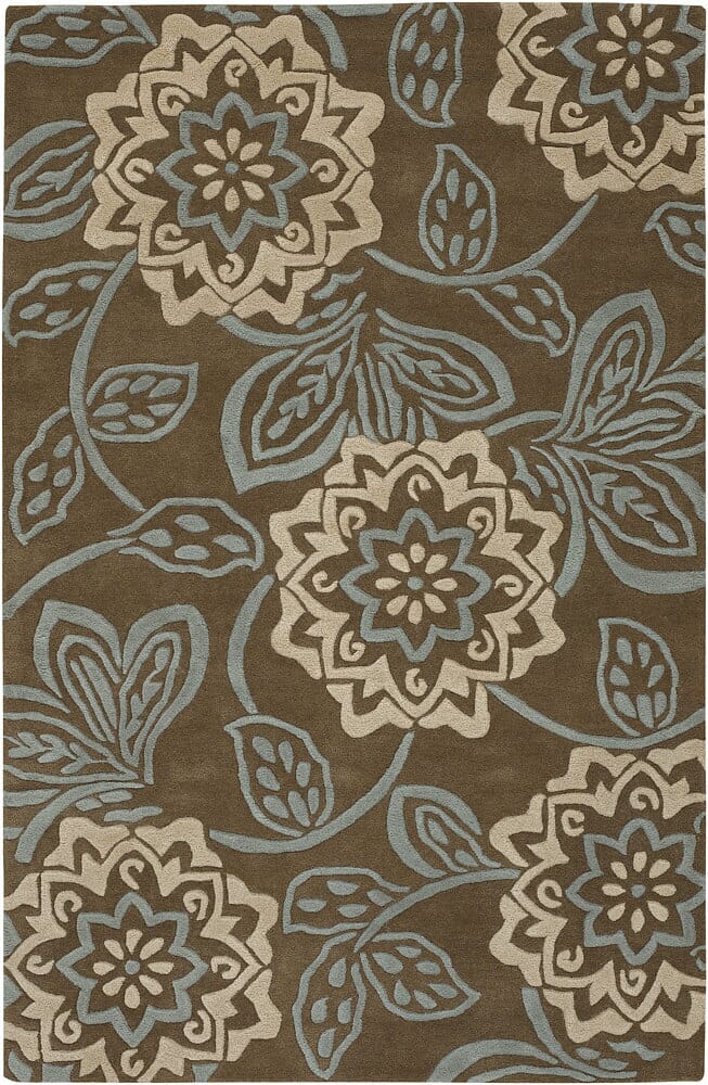 Chandra Rowe row11112 Brown Floral / Country Area Rug