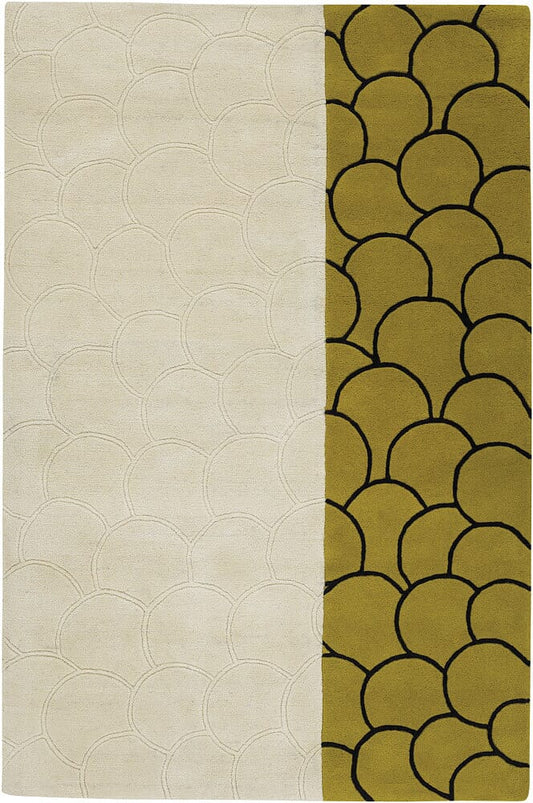 Chandra Rowe Row11118 White / Black / Green Area Rug