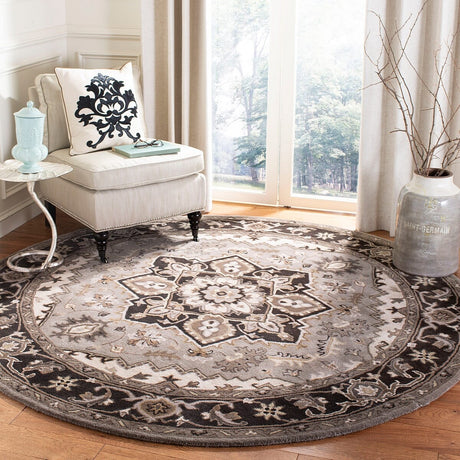 Safavieh Royalty Roy700G Silver / Charcoal Rugs.