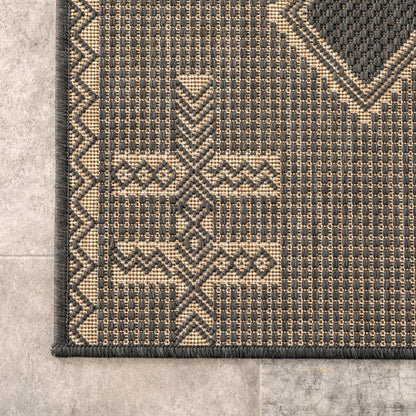 Nuloom Dana Aztec Emblem Nda1791B Charcoal Area Rug