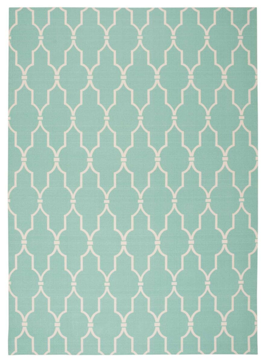 Nourison Home And Garden Rs087 Aqua Geometric Area Rug