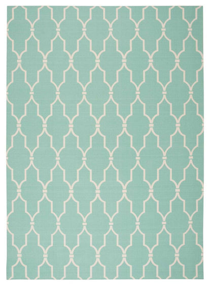 Nourison Home And Garden Rs087 Aqua Geometric Area Rug