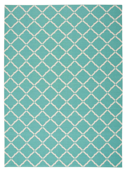 Nourison Home And Garden Rs091 Aqua Geometric Area Rug