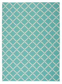 Nourison Home And Garden Rs091 Aqua Geometric Area Rug