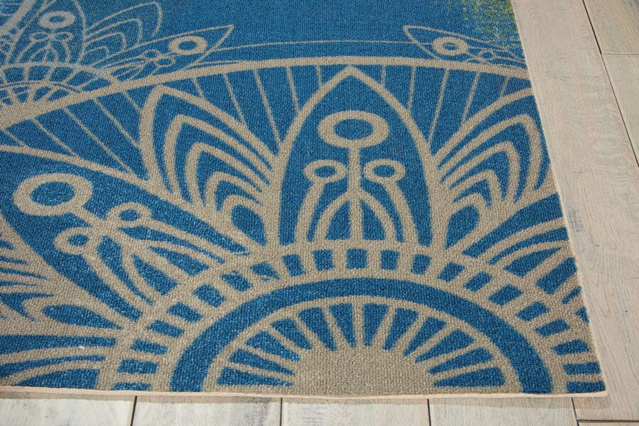 Nourison Home And Garden Rs092 Blue Geometric Area Rug