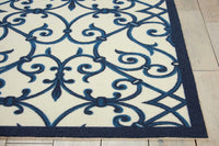 Nourison Home And Garden Rs093 Blue Damask Area Rug