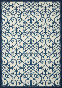 Nourison Home And Garden Rs093 Blue Damask Area Rug