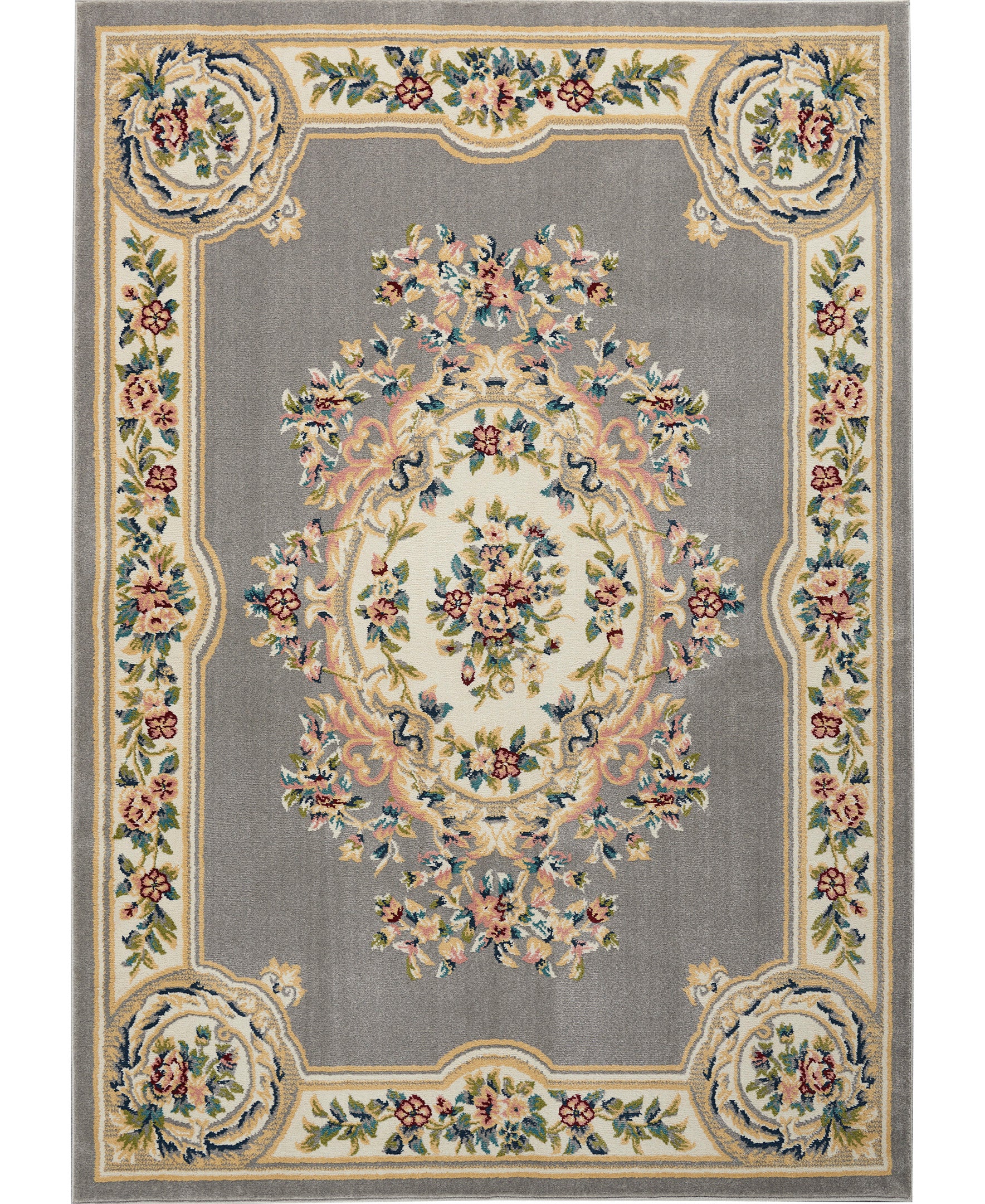 Nourison Aubusson Abs1 Grey Area Rug