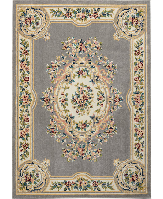 Nourison Aubusson Abs1 Grey Area Rug