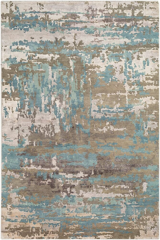 Surya Arte Rte-2301 Sage, Teal, Taupe, Medium Gray Organic / Abstract Area Rug