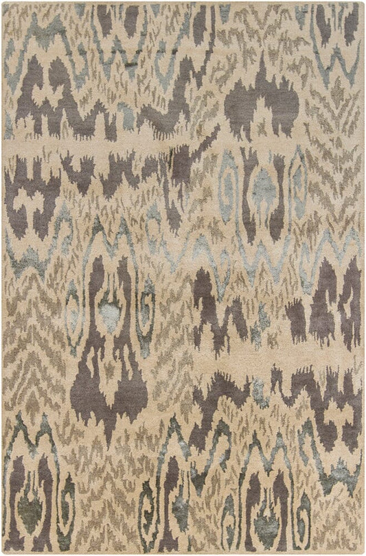 Chandra Rupec Rup39606 Beige / Charcoal / Grey Ikat Area Rug