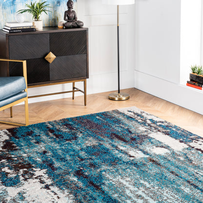 Nuloom Abstract Haydee Nab1680A Blue Area Rug