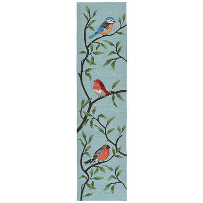 Liora Manne Ravella Birds On Branches 2270/04 Blue, Brown, Green, Grey, Red Novelty Area Rug