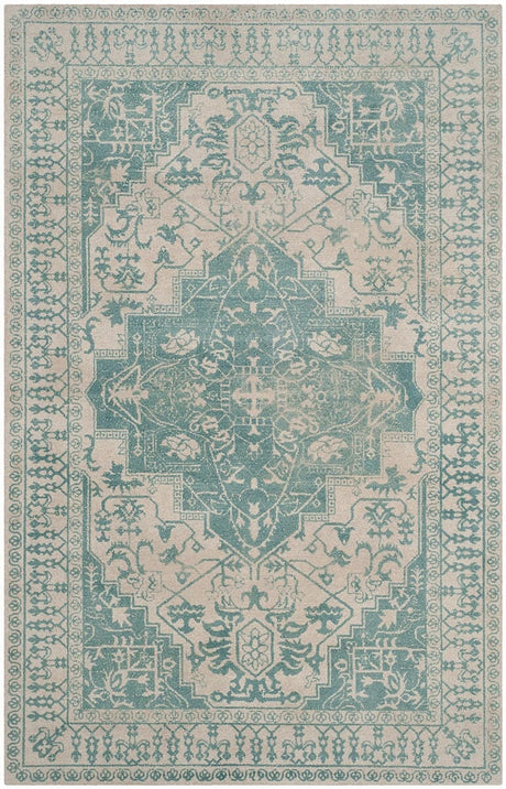Safavieh Restoration Vintage Rvt421A Ivory / Turquoise Rugs.