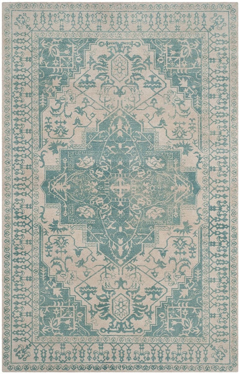 Safavieh Restoration Vintage Rvt421A Ivory / Turquoise Rugs.