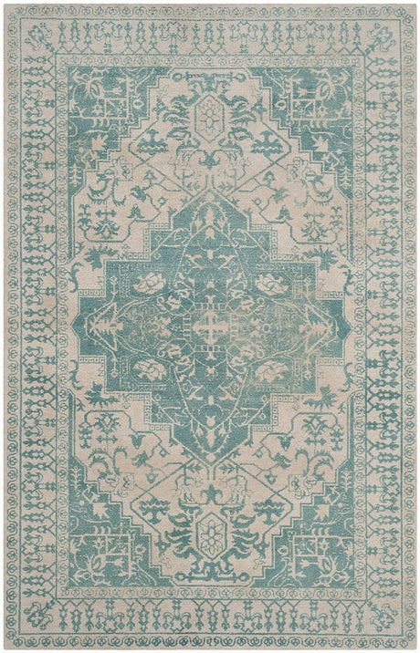 Safavieh Restoration Vintage Rvt421A Ivory / Turquoise Rugs.