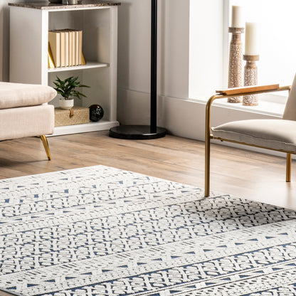 Nuloom Tina Textured Banded Nti3546A Blue Area Rug
