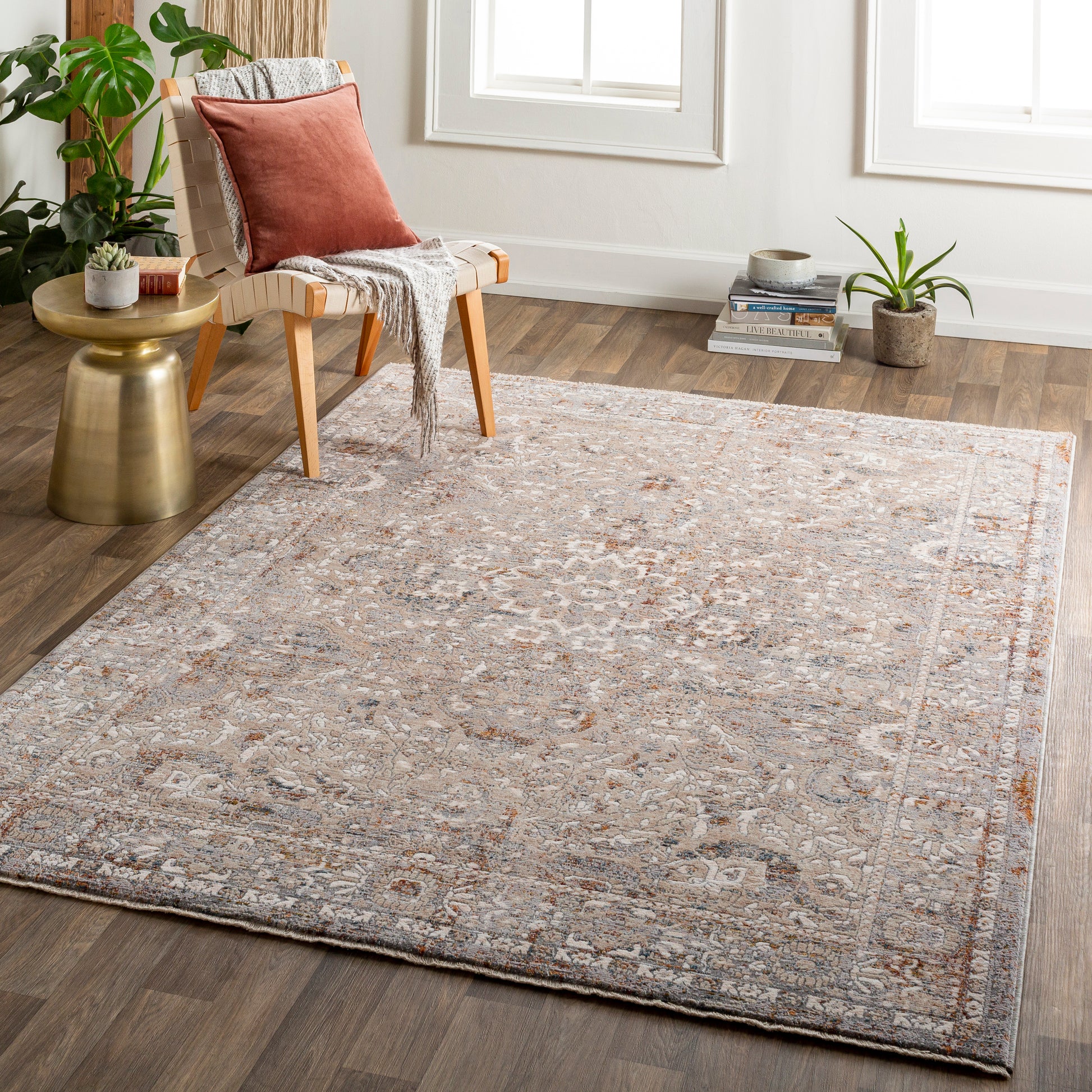 Surya Arya Rya-2301 Medium Gray, Beige Area Rug