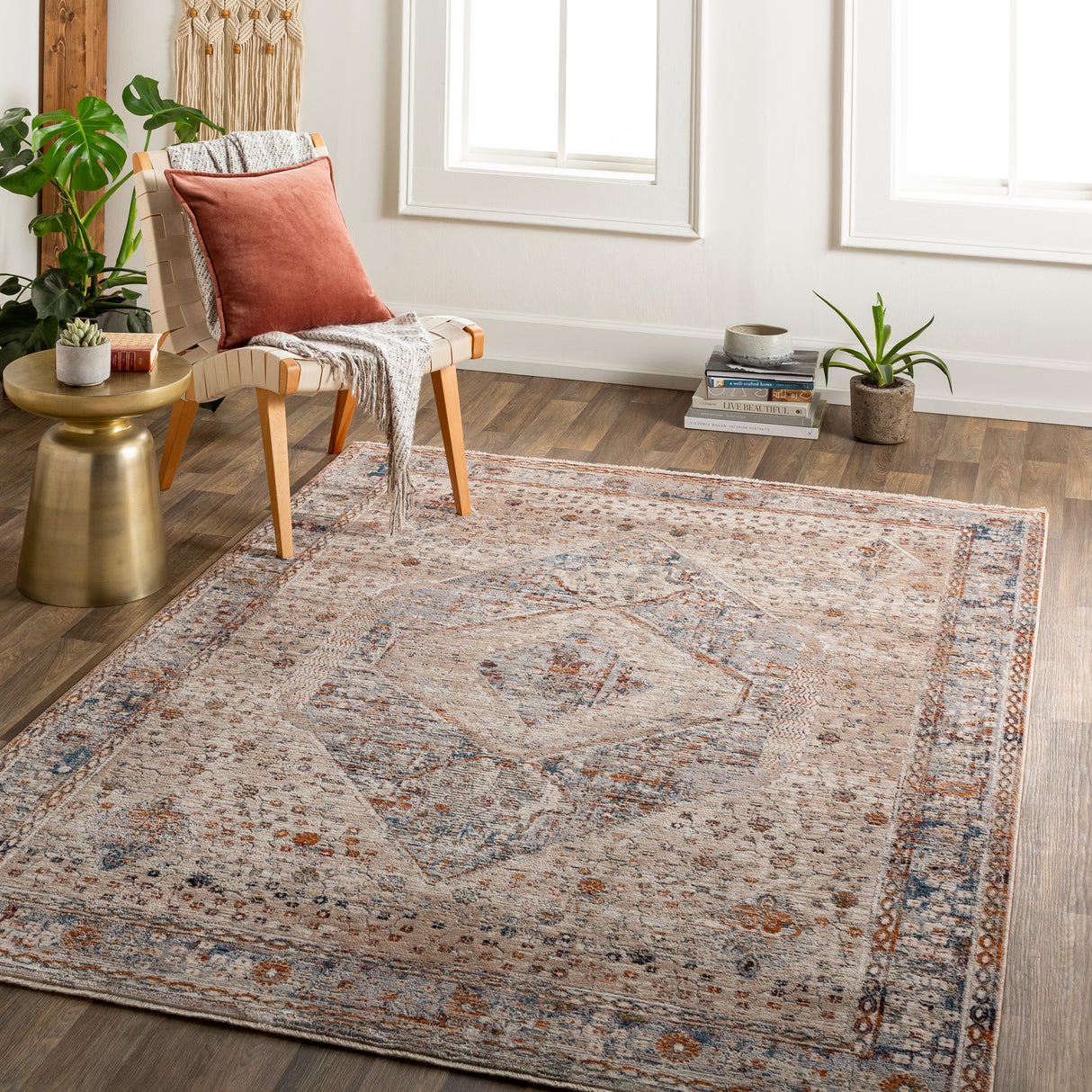 Surya Arya Rya-2305 Medium Gray, Blue Rug.